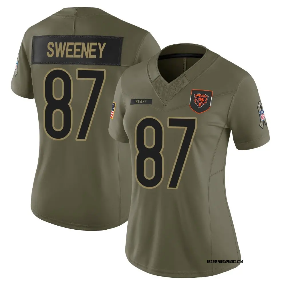 Limited Olive Women's Tommy Sweeney Chicago Bears 2025 Salute to Service Jersey